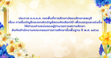 ประกาศ อ.ก.ค.ศ. เขตพื้นที่การศึกษามัธยมศึกษาลพบุรี เรื่อง การขึ้นบัญชีและยกเลิกบัญชีผู้สอบคัดเลือกได้ เพื่อบรรจุและแต่งตั้งให้ดำรงตำแหน่งรองผู้อำนวยการสถานศึกษา ปี พ.ศ. 2568